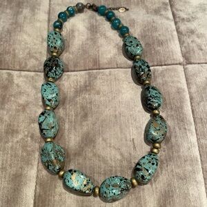 Vintage Art Paint Splash Beaded Necklace by Esmor